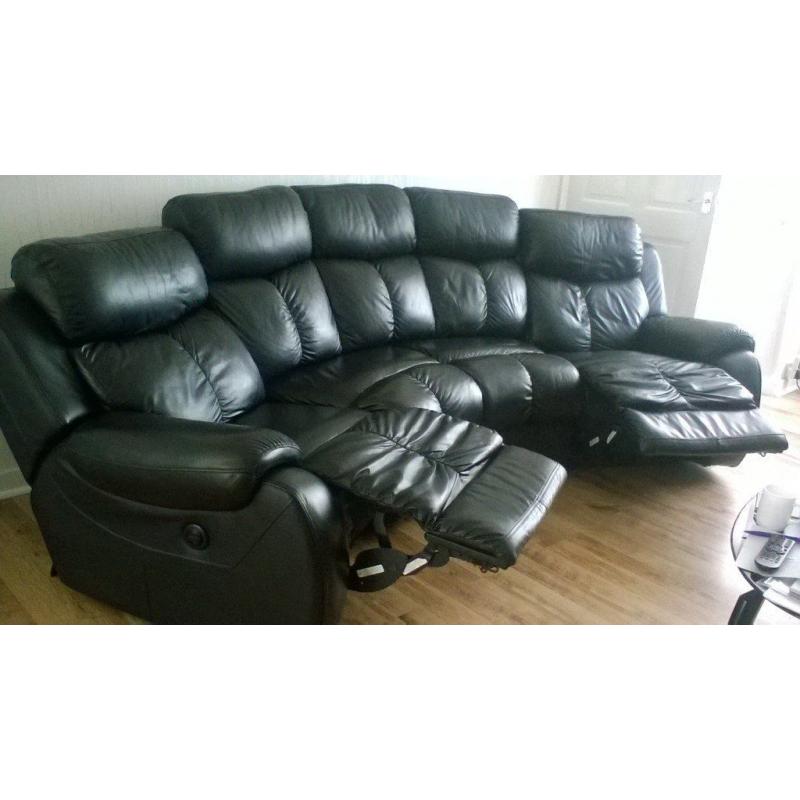 Black leather sofa