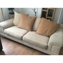 3 seater sofa and poofy