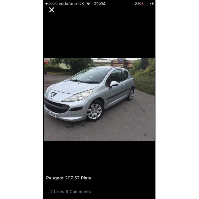 57 plate Peugeot 207 1.4