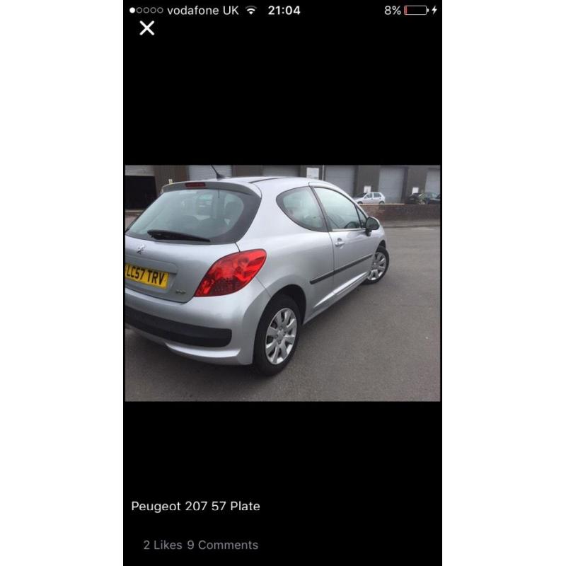 57 plate Peugeot 207 1.4