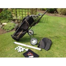 HOWSON DERBY GOLF CLUBS, BAG, TROLLEY AND ACCESSORIES