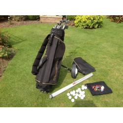 HOWSON DERBY GOLF CLUBS, BAG, TROLLEY AND ACCESSORIES