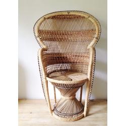 1970s wicker peacock chair