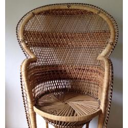 1970s wicker peacock chair