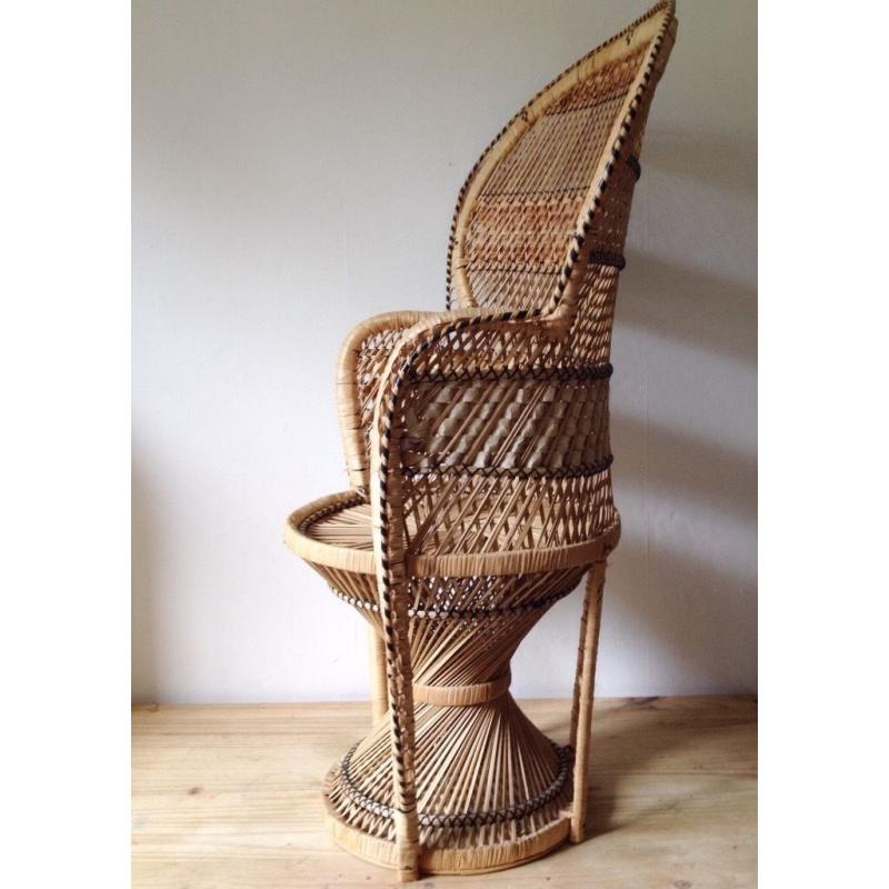 1970s wicker peacock chair