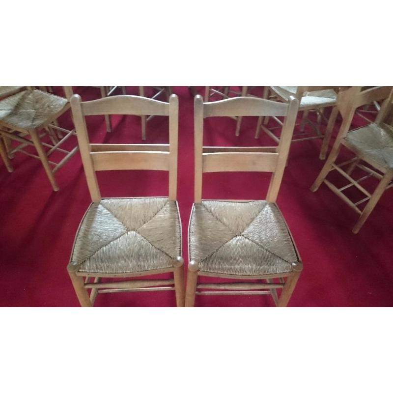 50 wooden wicker chairs