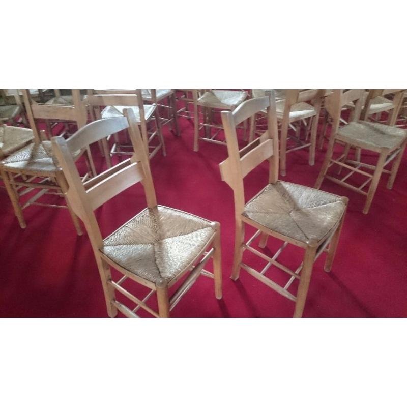 50 wooden wicker chairs