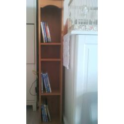 Thin bookcase / storage / unit for CD/DVD or even small children books or toys, wood