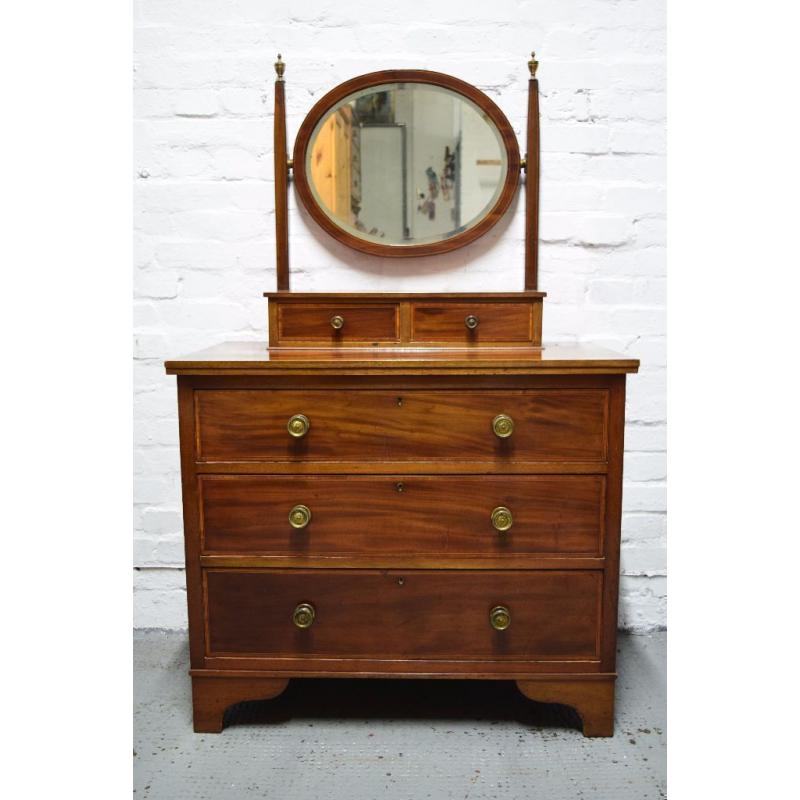 Edwardian inlaid mahogany dressing chest (DELIVERY AVAILABLE)