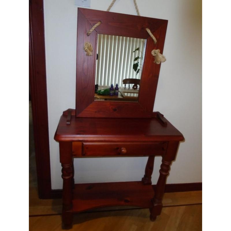 hall table and matching mirror