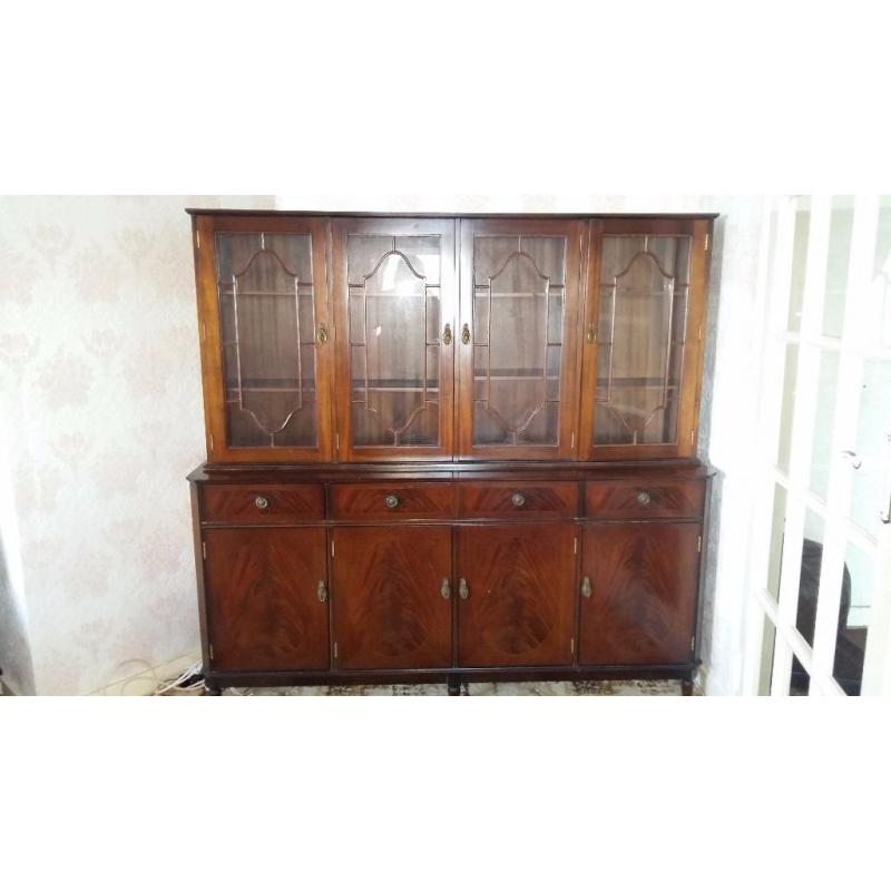 Solid mahogany dinning room display cabinet