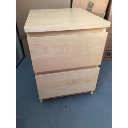 Two drawer bedside cabinet