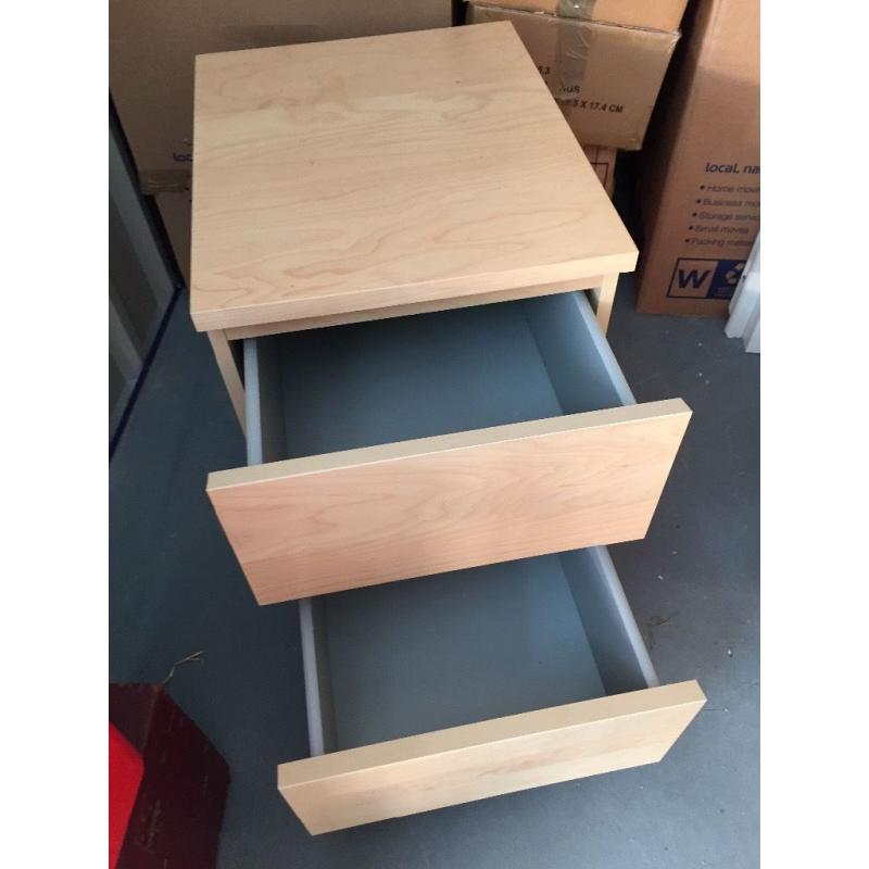 Two drawer bedside cabinet