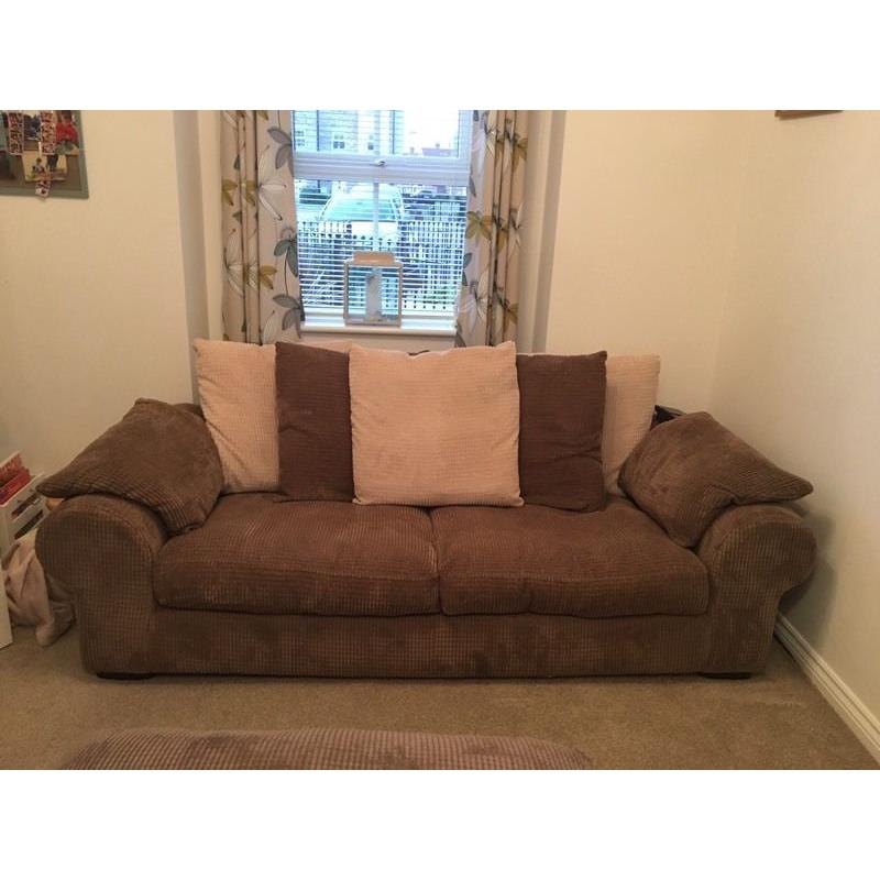 Sofa, Swivel Chair and Large Footstool