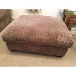 Sofa, Swivel Chair and Large Footstool