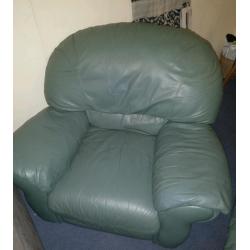 2 Large Leather Look Armchairs