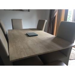 Real Marble Dining Table with Leather Chairs