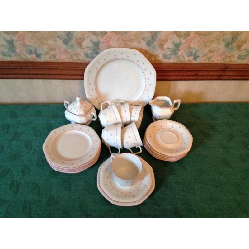 Crockery - 1 dining set and 2 tea sets all in same pattern