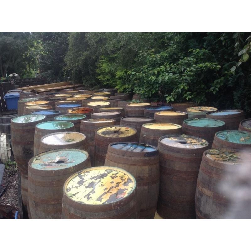 Oak whiskey barrels for home garden bar patio