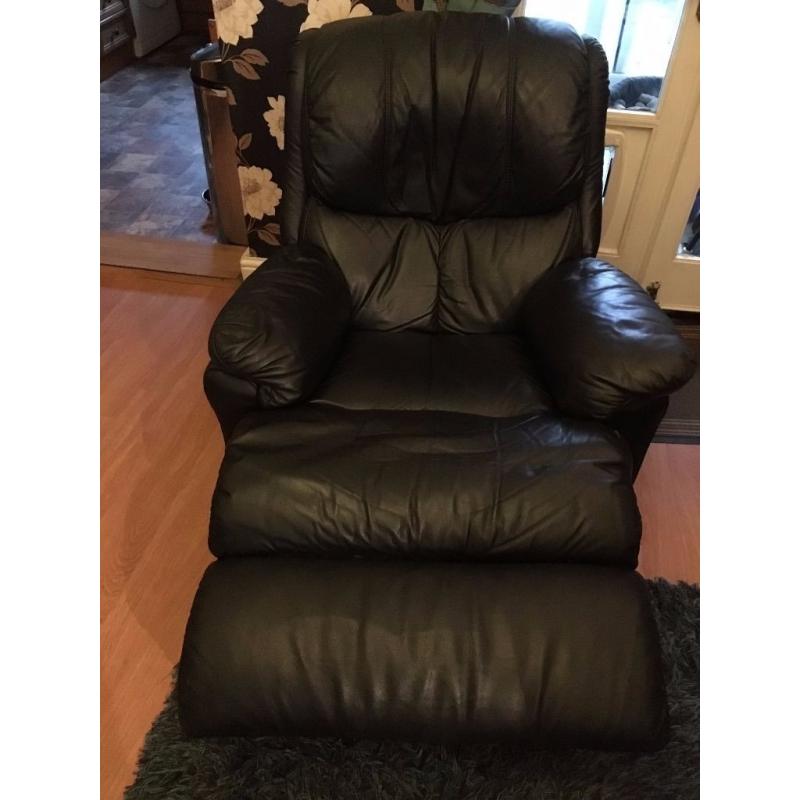 Black Leather Recliner Chair