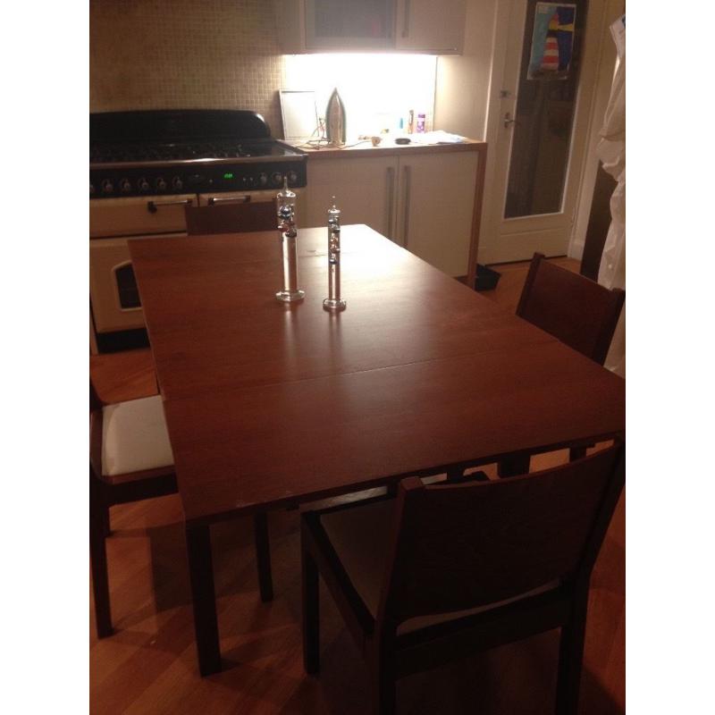 IKEA extendable dining table and 4 chairs