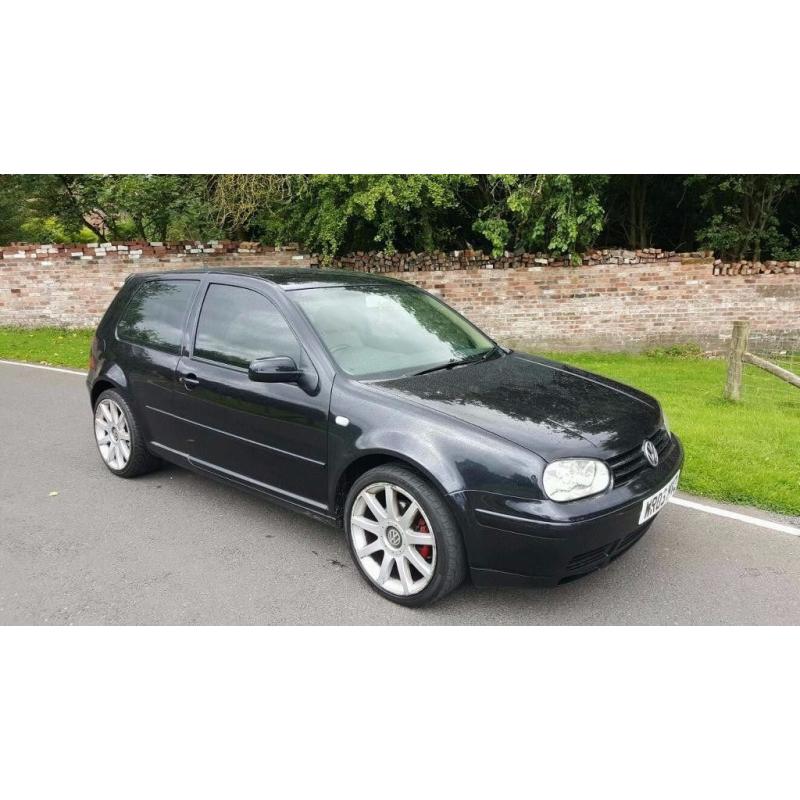 VW GOLF GT TDI 2003, 150BHP, THREE DOOR. 100,000 MILES. BLACK WITH IVORY LEATHER.