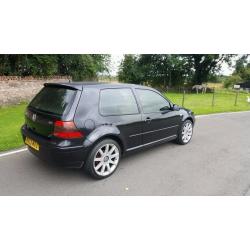 VW GOLF GT TDI 2003, 150BHP, THREE DOOR. 100,000 MILES. BLACK WITH IVORY LEATHER.