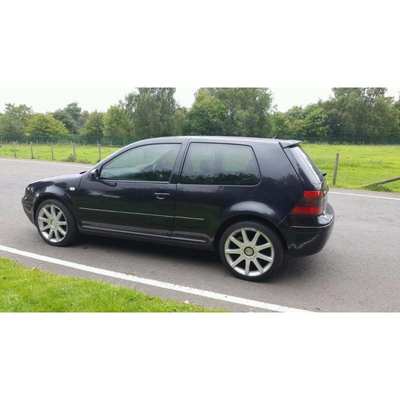 VW GOLF GT TDI 2003, 150BHP, THREE DOOR. 100,000 MILES. BLACK WITH IVORY LEATHER.