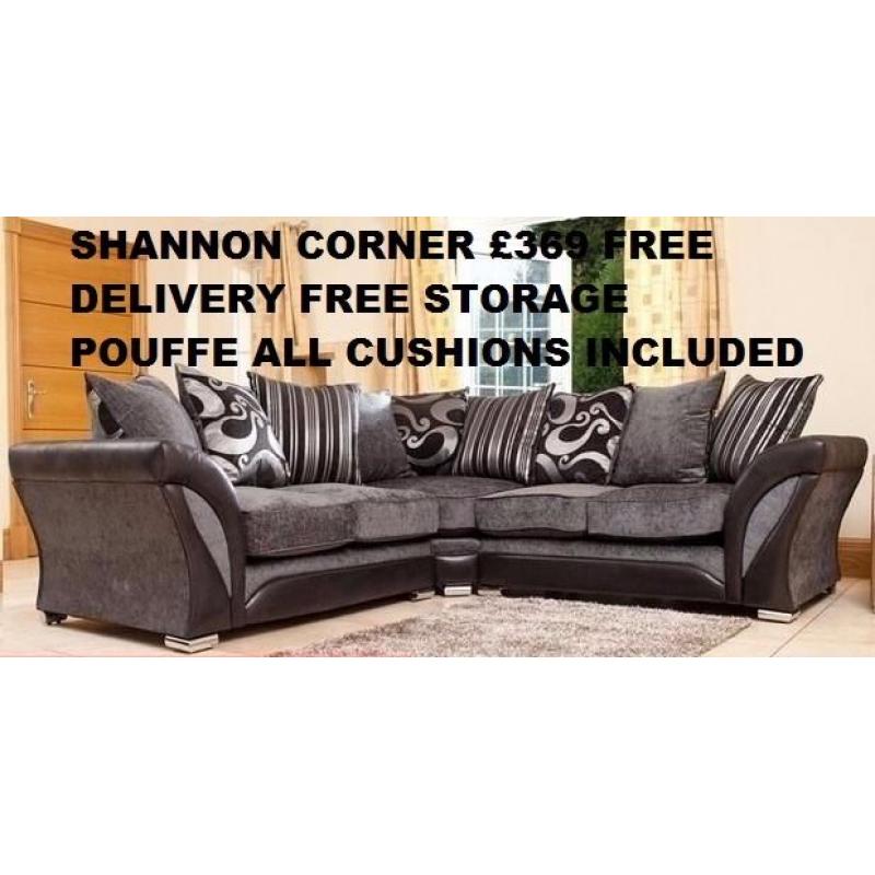 8 DESIGNER SOFAS LEATHER FABRIC 3+2 OR CORNER BRAND NEW FREE DELIVERY FREE POUFFE