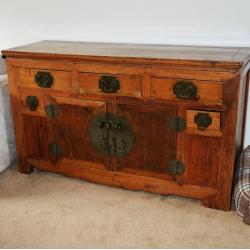 ORIENTAL SIDEBOARD, CUPBOARD H 85.5 cm x D 48.3 cm xW 148 cm