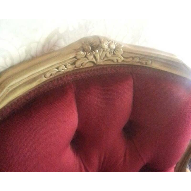 red armchair antique rococo baroque french