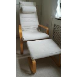 Ikea armchair with footstool