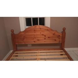 Solid pine king size bed frame