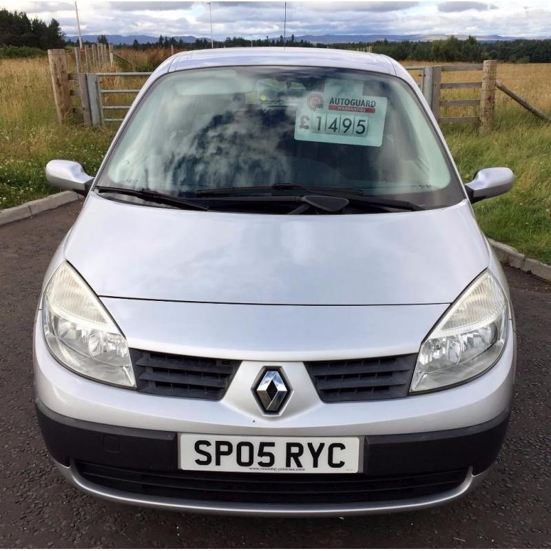 2005 Renault Grand Scenic 7 seater 1.6 vvt rush in silver, MANUAL HANDBRAKE, 66k mot Nov LOVELY!