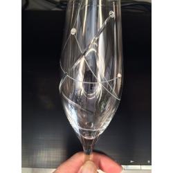 Crystal embellished champagne glasses (pair)