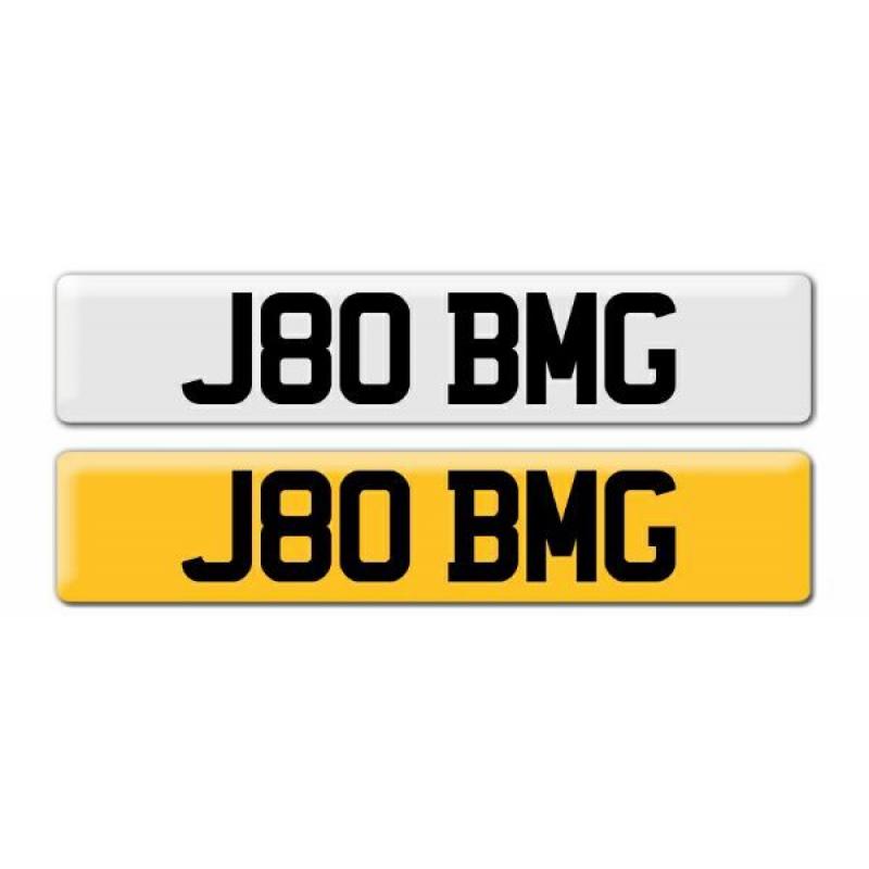 personalised number plate for sale-J80 BMG