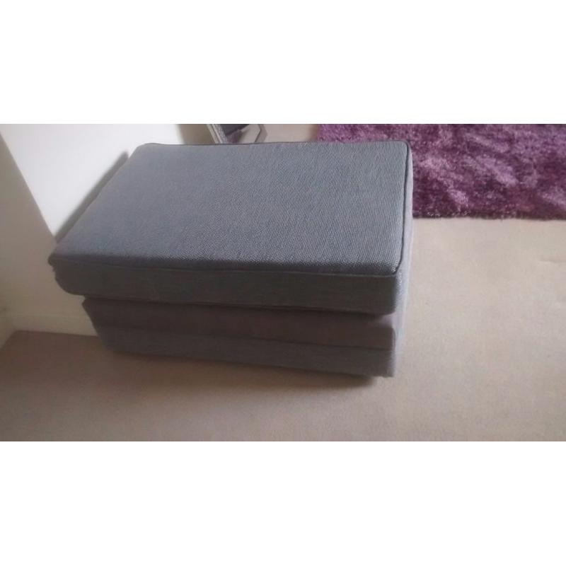 Large grey pouffe