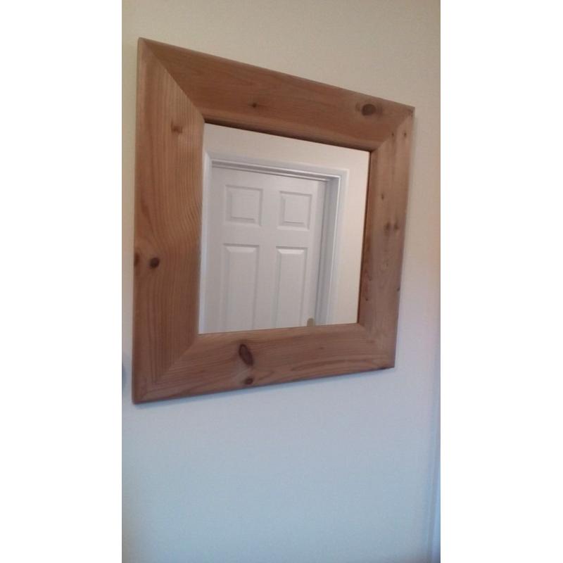 Solid Pine Mirror. 18" square