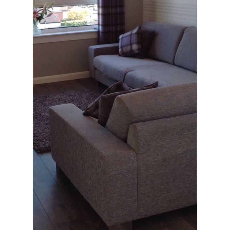 Grey corner sofa - immaculate condition