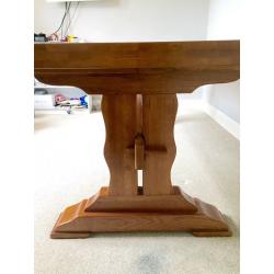 Large Solid Oak Dining Table