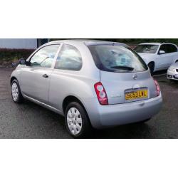 2003 53 NISSAN MICRA 1.0 E 3DR SILVER MOT 08/17(CHEAP PART EX TO CLEAR)