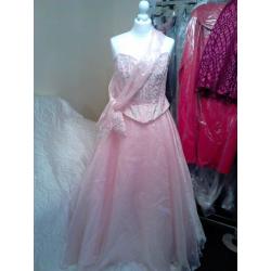 FLOATY FUN FULL SKIRT BRIDESMAID DRESS IN PINK SIZE 14-16