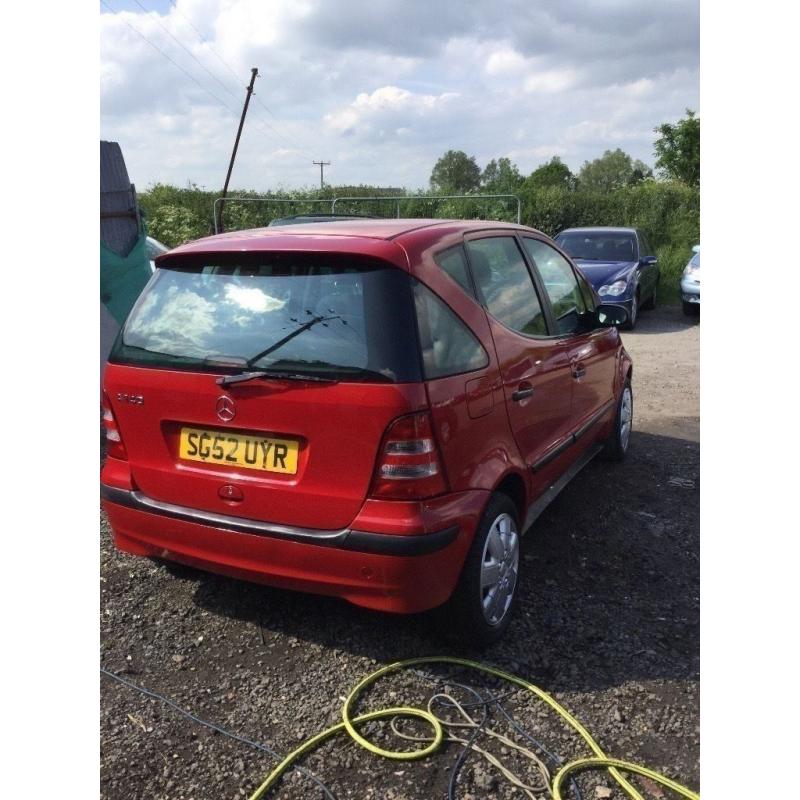 Mercedes AClass very low mileage long mot in very clean condition in bright red any trial welcome