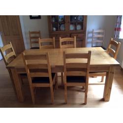 Solid Wood Dining Table and 8 Chairs