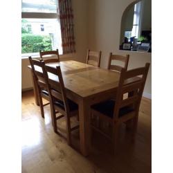 Solid Wood Dining Table and 8 Chairs