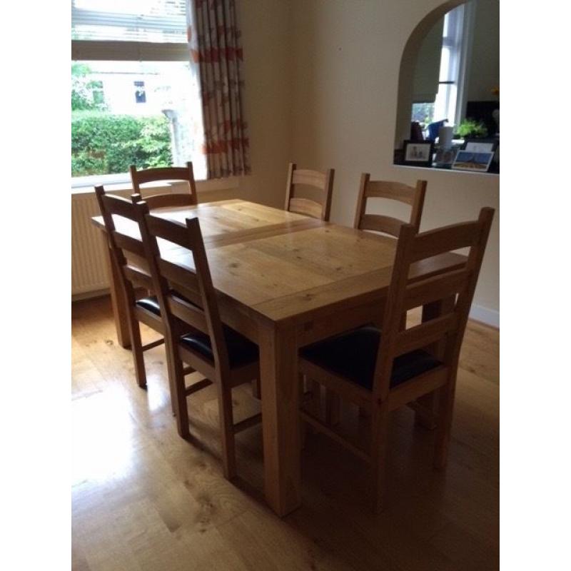 Solid Wood Dining Table and 8 Chairs