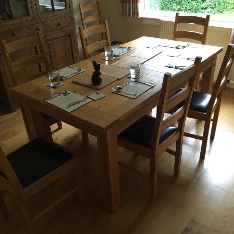 Solid Wood Dining Table and 8 Chairs