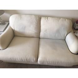 NEXT cream fabric two seater couch