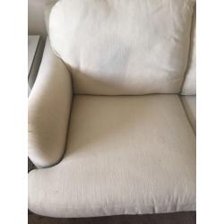 NEXT cream fabric two seater couch