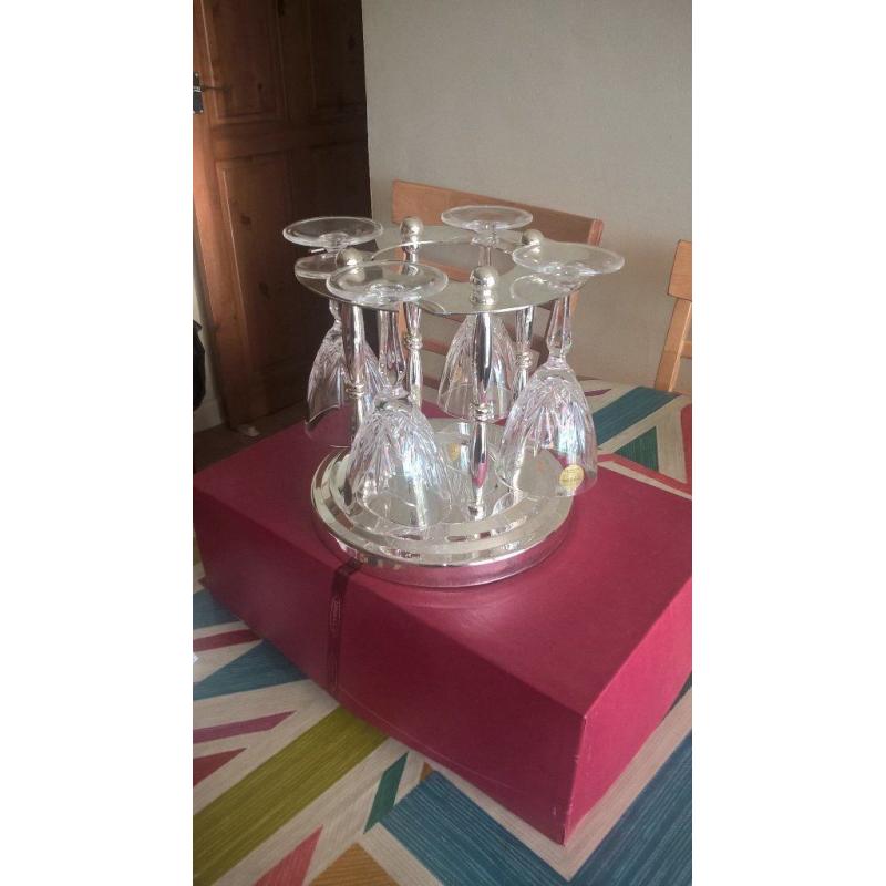 crystal antique silver glasses'